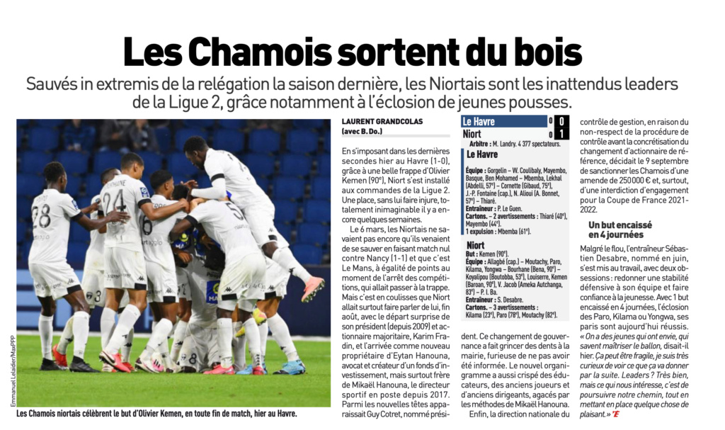 HAVRE - J4 - Le Havre Athletic Club 0 - 1 Chamois Niortais FC - 19/09/2020 - Page 3 Captur61