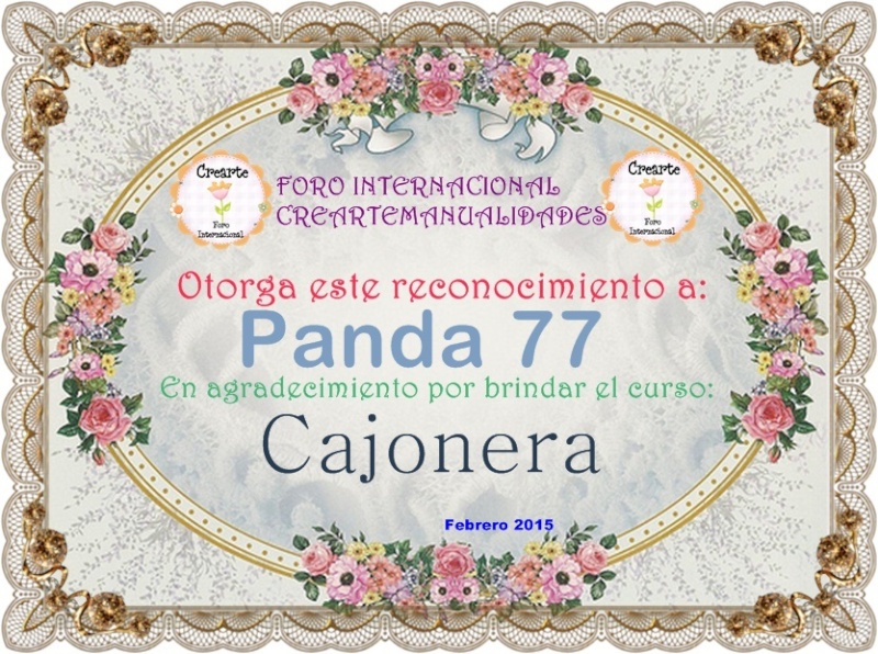 Nuestro agradecimiento a Panda 77 215