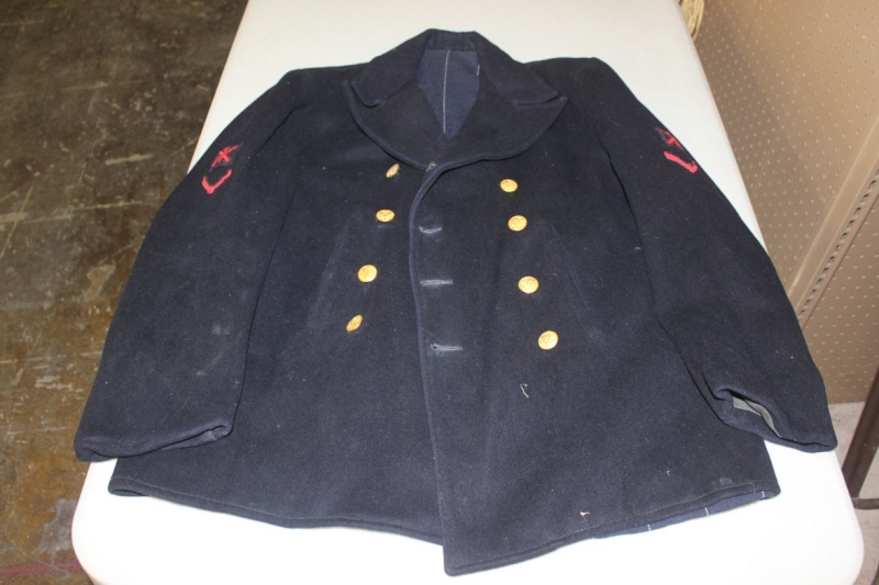 Wool Pea Coat with Unknown Insignia 00534_11