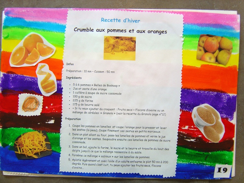 LE LIVRE DE RECETTES CRÉÉ PAR LES ENFANTS PENDANT LES TAP Dsc00220