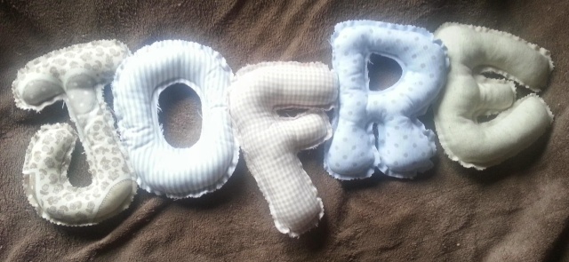 Letras de tela de algodón/Cotton fabric letters Nombre11