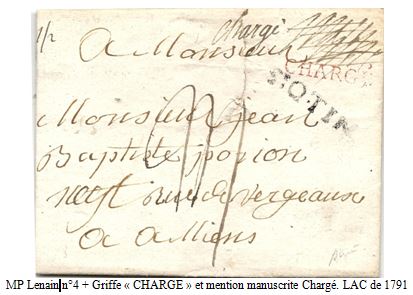 Lettre chargée // 1791 Chargz10
