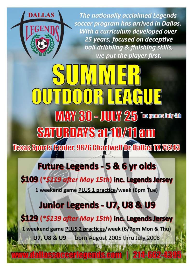 Dallas Legends Soccer Academy (new!) Summer-1 League L_post12