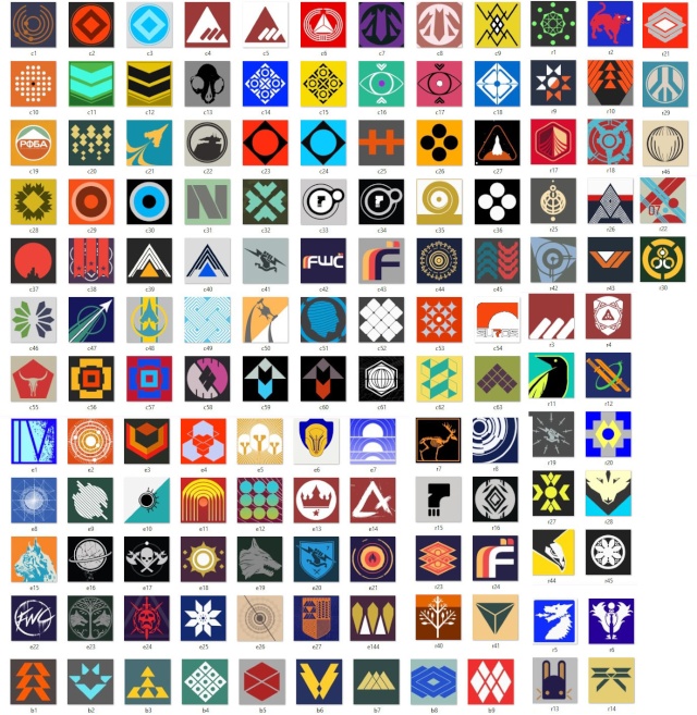 Codes pour les emblèmes carte et revêtement . Emblem10
