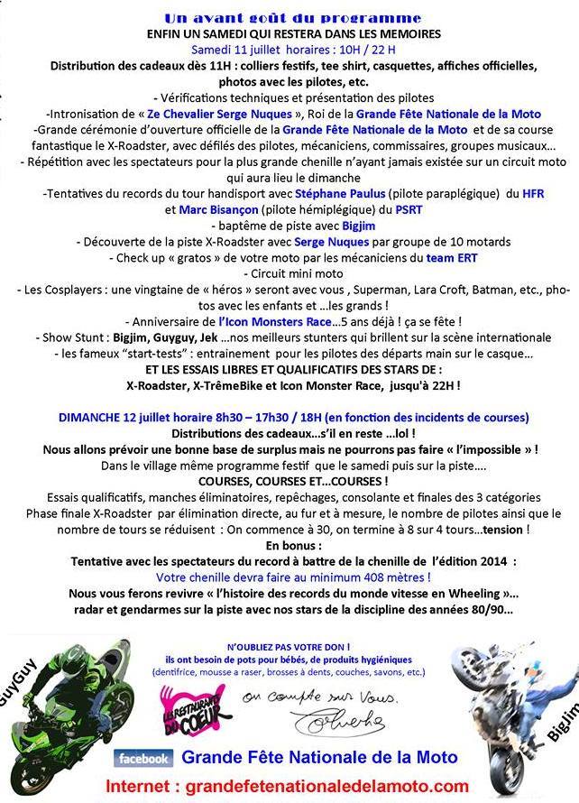 GRANDE FÊTE NATIONALE DE LA MOTO Circuit Carole Progra17