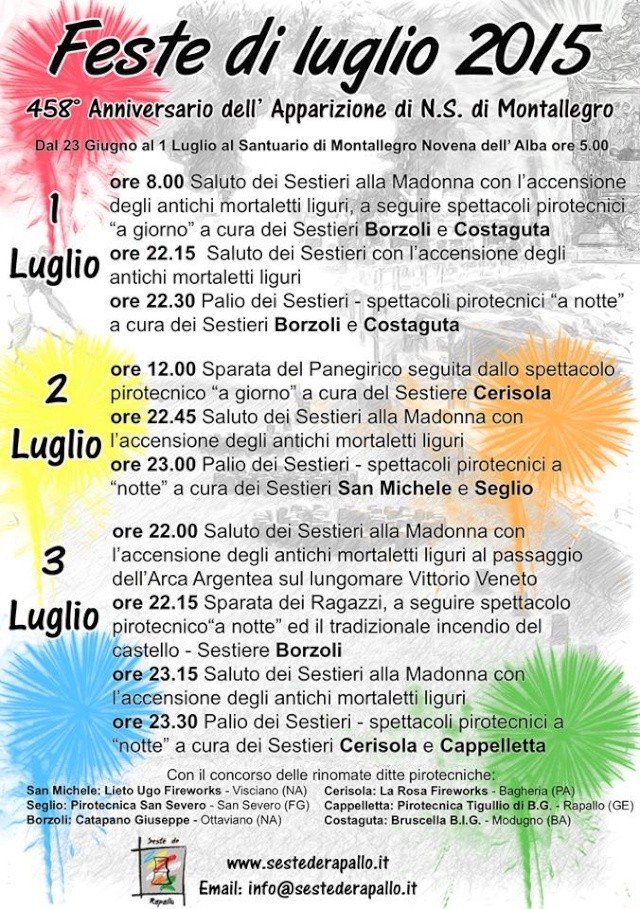 Feste di Luglio a Rapallo - N.S. di Montallegro Progra10