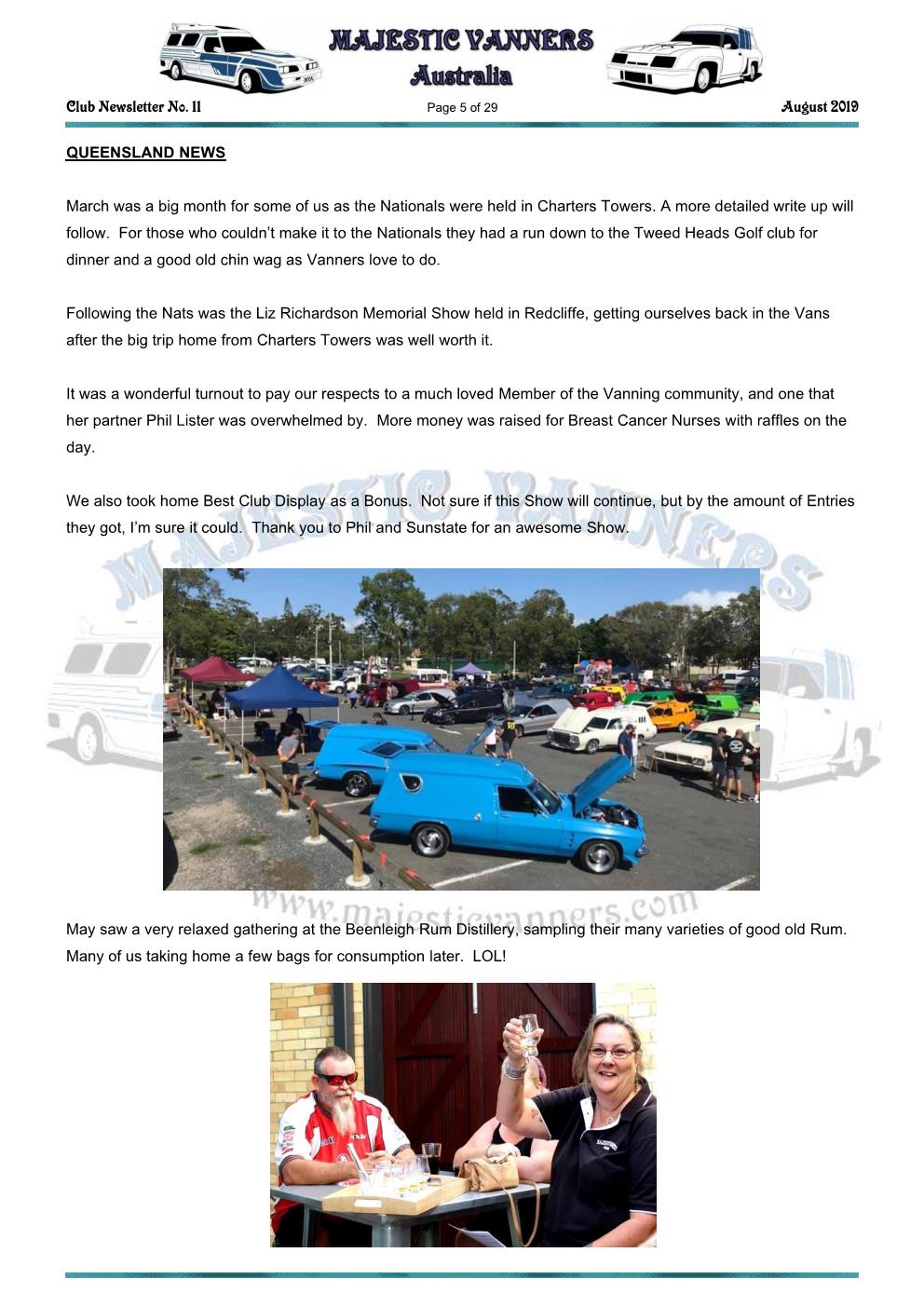 MAJESTIC VANNERS Newsletter Issue No: 11 August 2019 Mv_new43