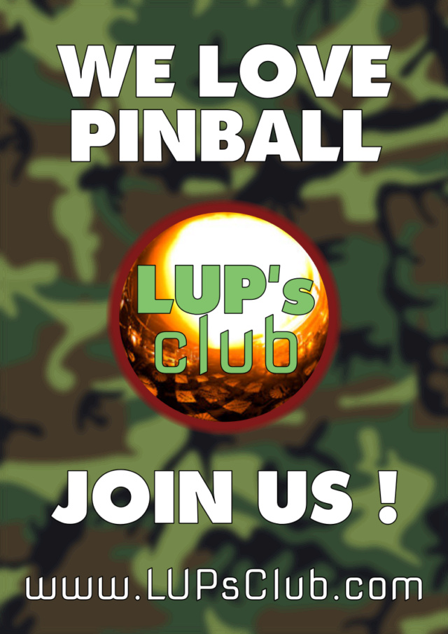 Une affiche LUP's Club sur le mur du Pinball Bites Lupscl10