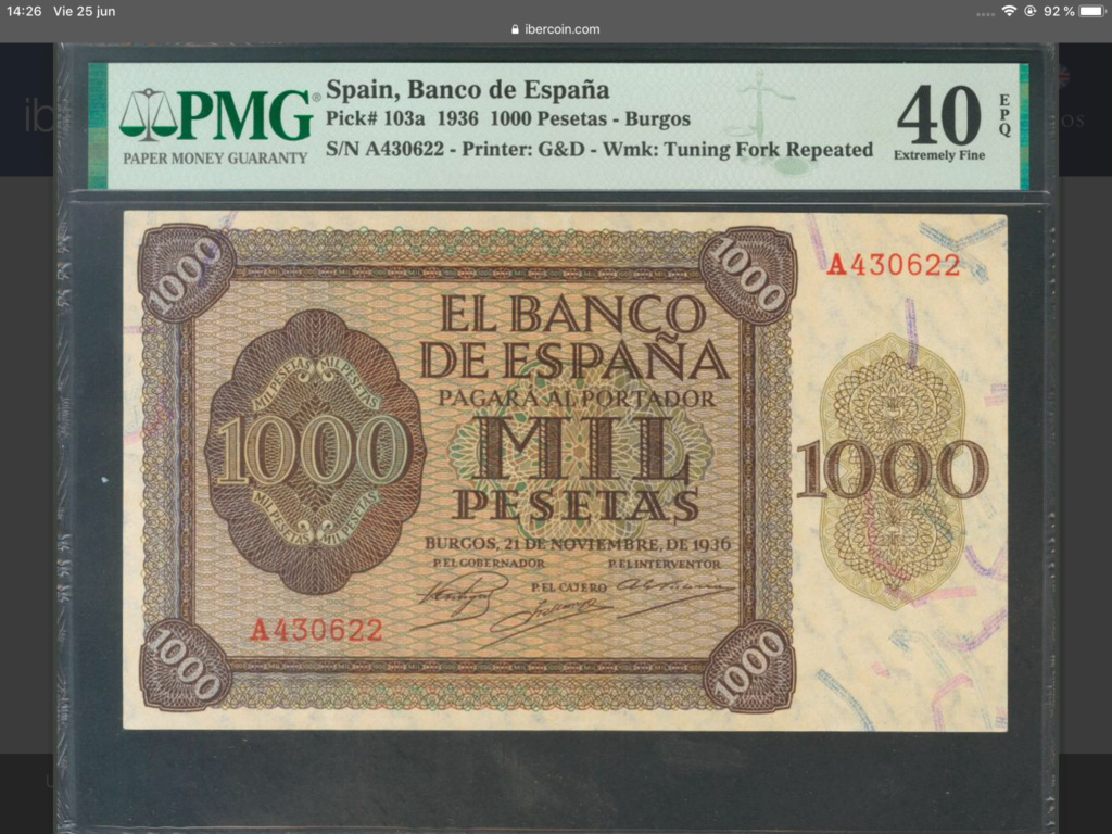 1000 pesetas 1936  BURGOS 59563610