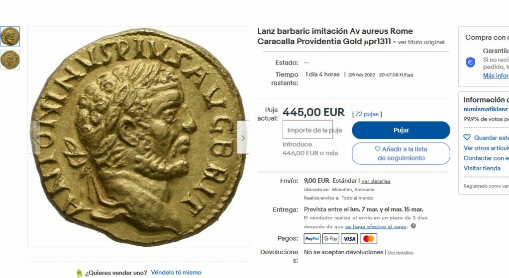 Numismatik Lanz y sus denario de Osca, Augusto, Marco Antonio... Aureus11