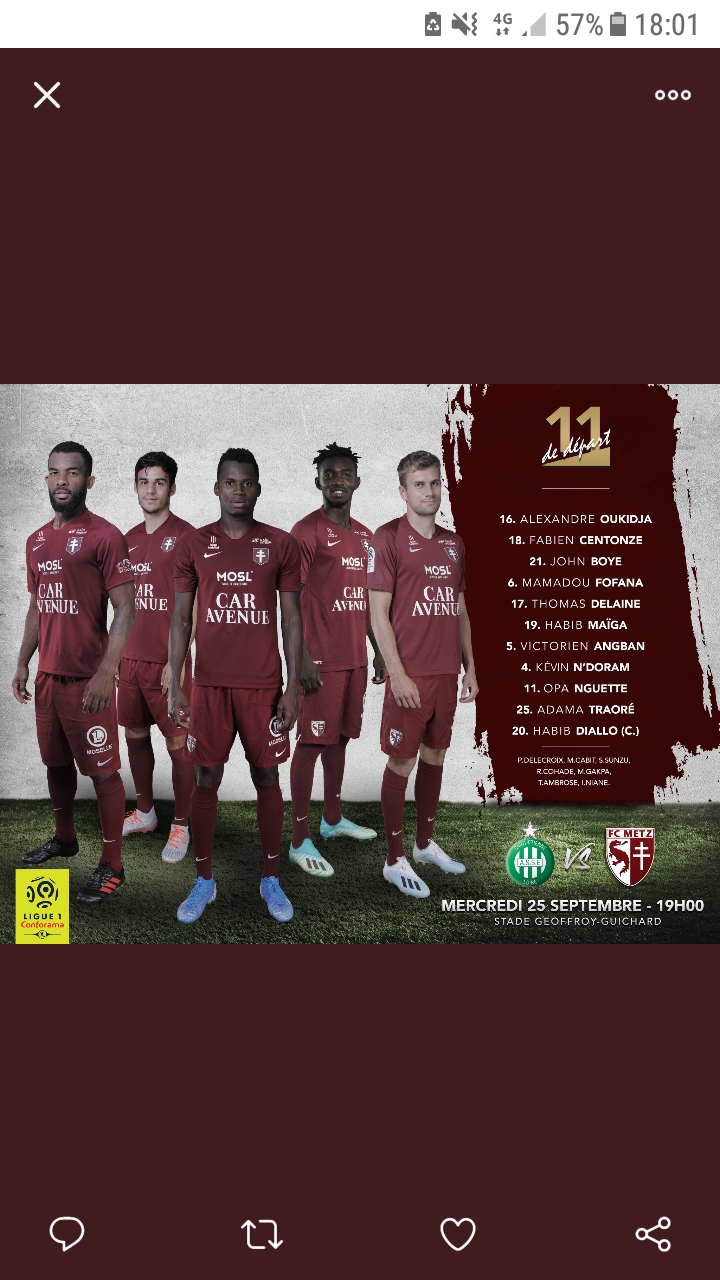 As Saint-Etienne - Fc Metz, 7° journée de championnat de Ligue 1 Conforama Screen15