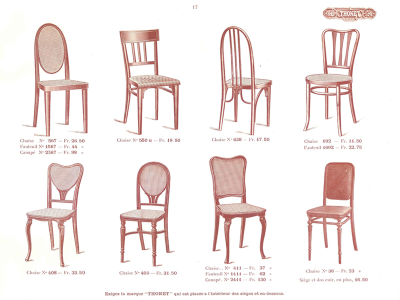 chaises Thonet 1710