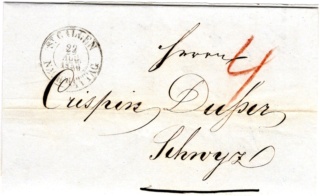 Ortsbrief von und nach St. Gallen in der Zeit von 1.1.1850-30.09.1850 Img50410