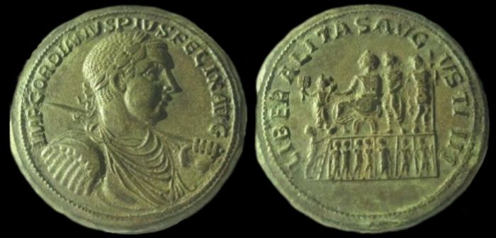 Gordian III LIBERALITAS AVGVSTIII Medallion Img_2422