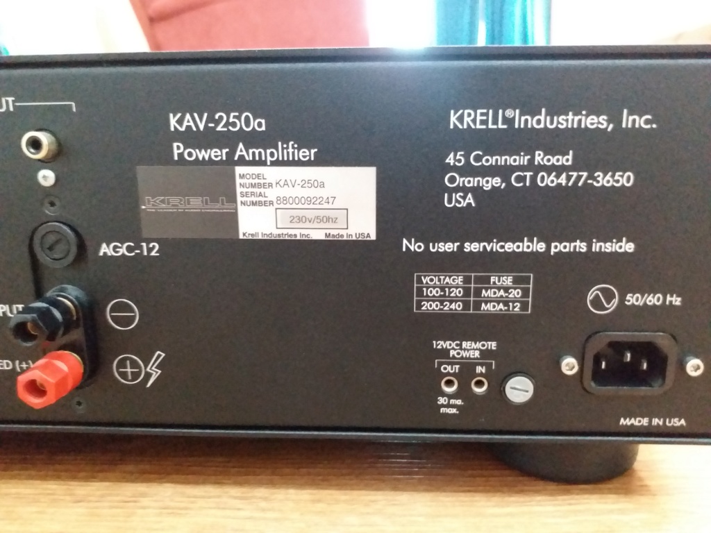 KRELL KAV250A AMPLIFIER SOLD Krell411