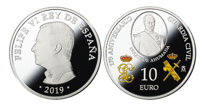Moneda 10E 175 Aniversario de la Guardia Civil. revalorizada Moneda10