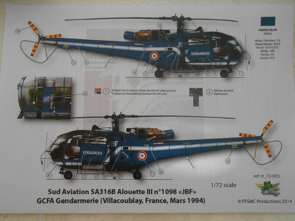 SUD AVIATION ALOUETTE III  SA 316 Gendarmerie Réf 60286 Dscn0519