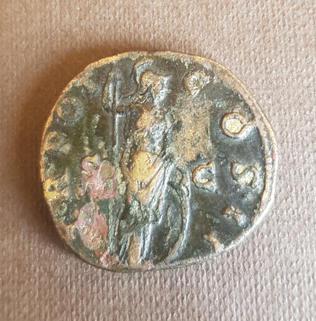 Dupondio de Marco Aurelio. TR POT COS II. Minerva a dcha. Roma 20200424