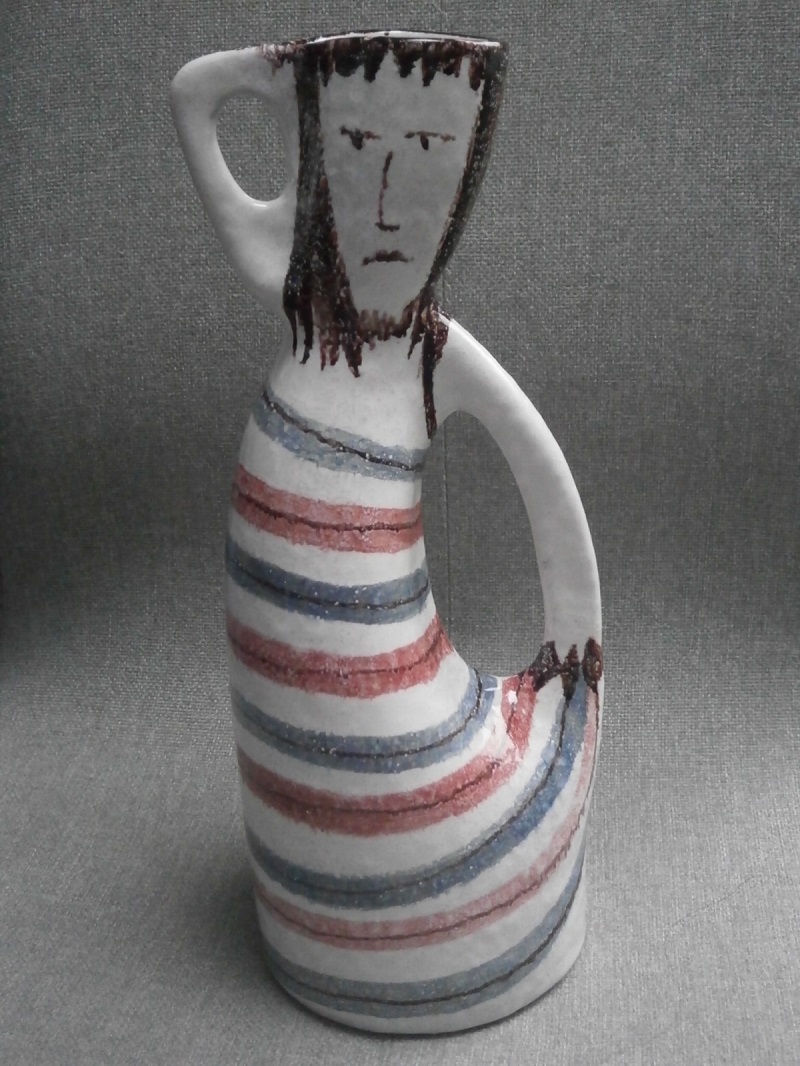 Italian Pottery vase - woman. Maker??? A1323_12