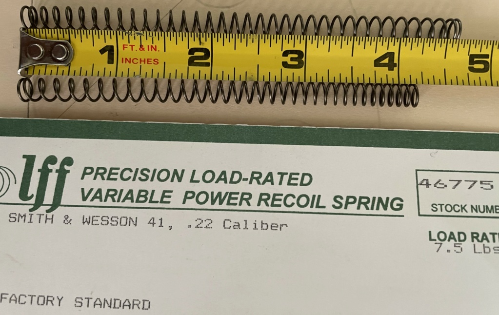 S&W M41 Factory Recoil and Mainspring dimensions Img_0610