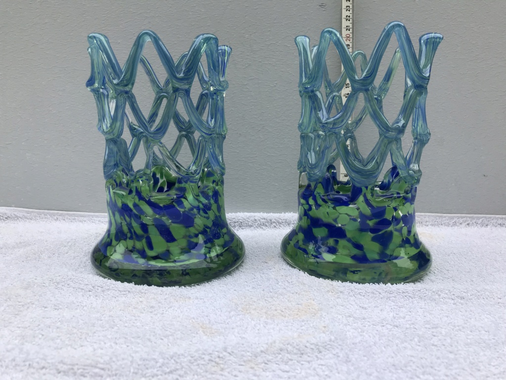 Vintage set webart bleu green vases transparent  95aee610