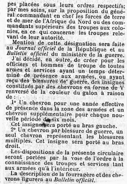 France - Port des chevrons de présence aux armées sur les tenues années 1930 Fourra11