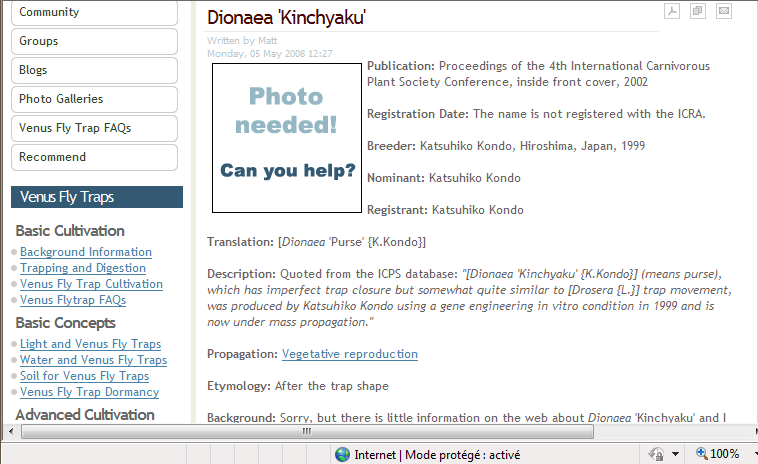 Différence entre Dionaea 'Cup Trap' et Dionaea 'Kinchyaku' Defini10