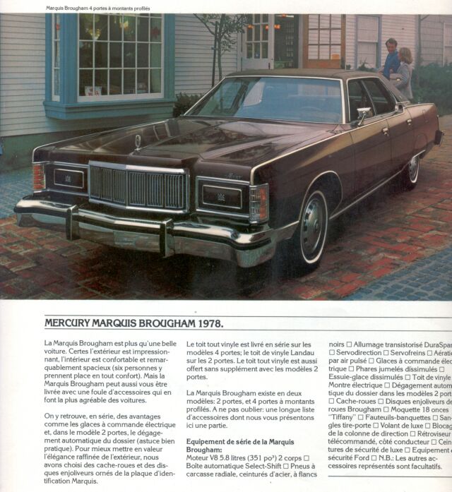 Brochures Ford & Mercury en francais 1978mm17