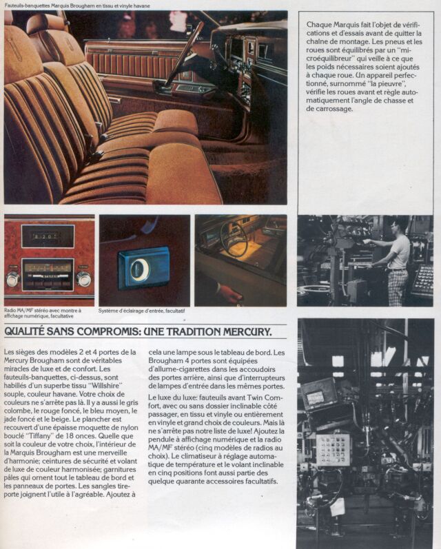 Brochures Ford & Mercury en francais 1978mm18
