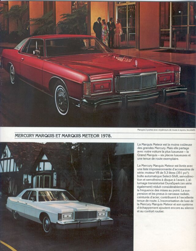 Brochures Ford & Mercury en francais 1978mm19