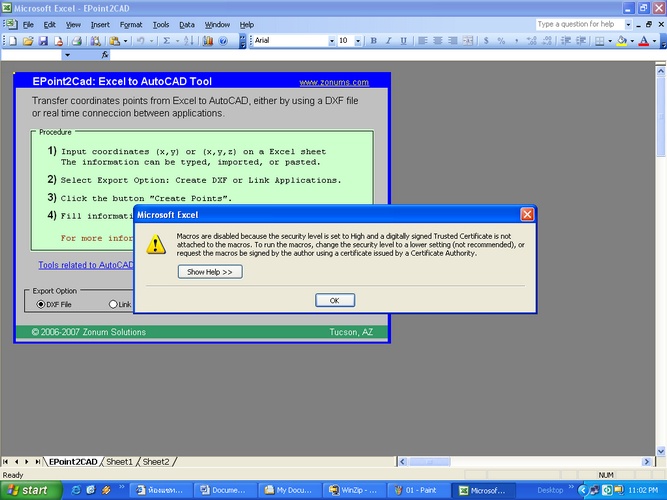 ส่งข้อมูลจาก excel point to cad 02_bmp11