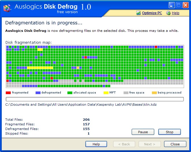 Auslogics Disk Defrag - Deframentation 00379210