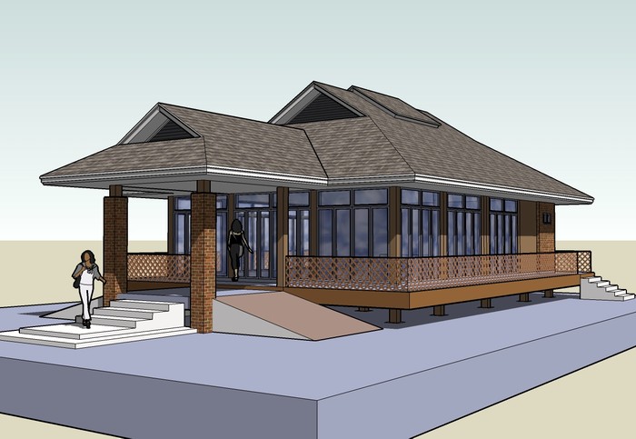 SKETCHUP ป่าซาง ศาลาธรรม Sl-0310