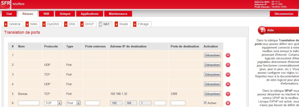 [RESOLU] Bureau à Distance par WAP sous Seven Impossible! Routeu10