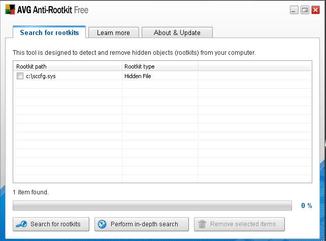 AVG Anti-Rootkit (sccfg.sys - folder lock) (FProps.vbs) Captur10