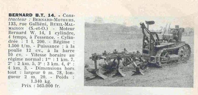 BERNARD Moteurs...aussi des tracteurs à chenilles Bernar10