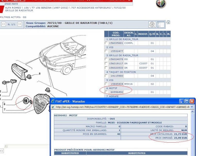 cherches embemes alfa 156 Insign12