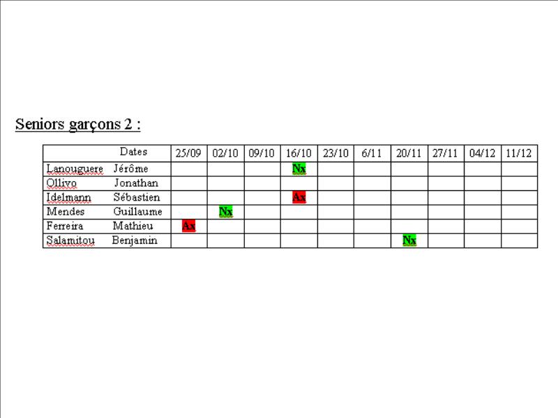Le calendrier de l'arbitrage (Saison 2010/2011). Arbitr14