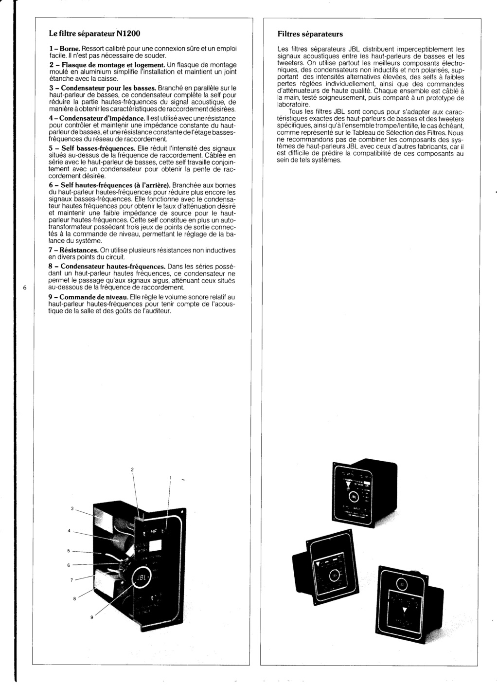catalogue composants JBL Vintage gamme HIFI Numzo228