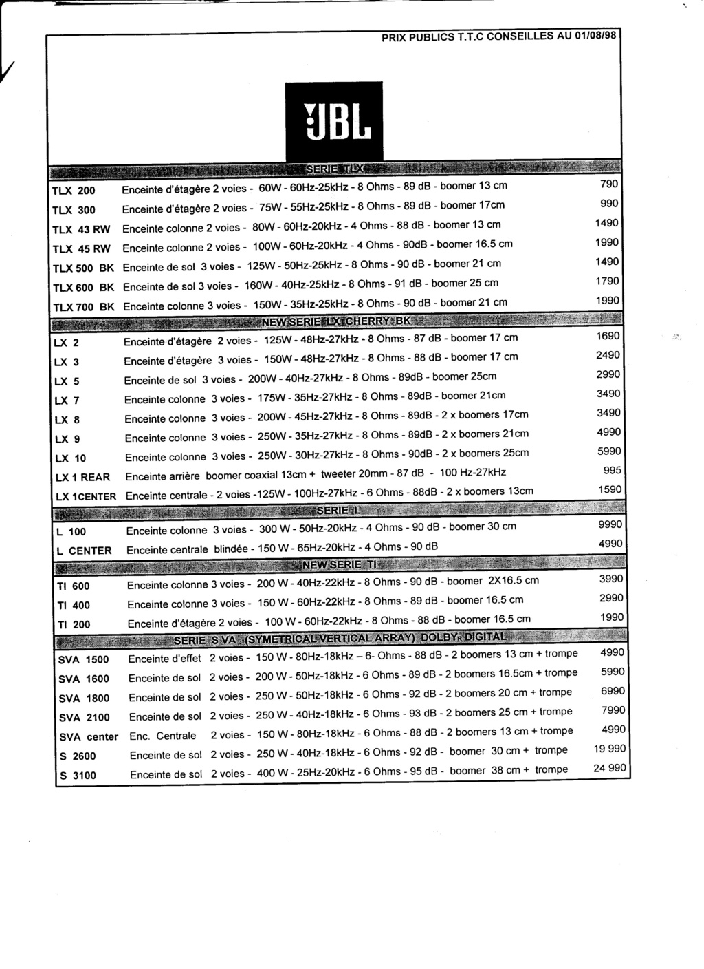 Tarif neuf du vintage pour donner une idée (gamme HIFI et pro de la fin des années 70 au début des années 2000) Numzo502