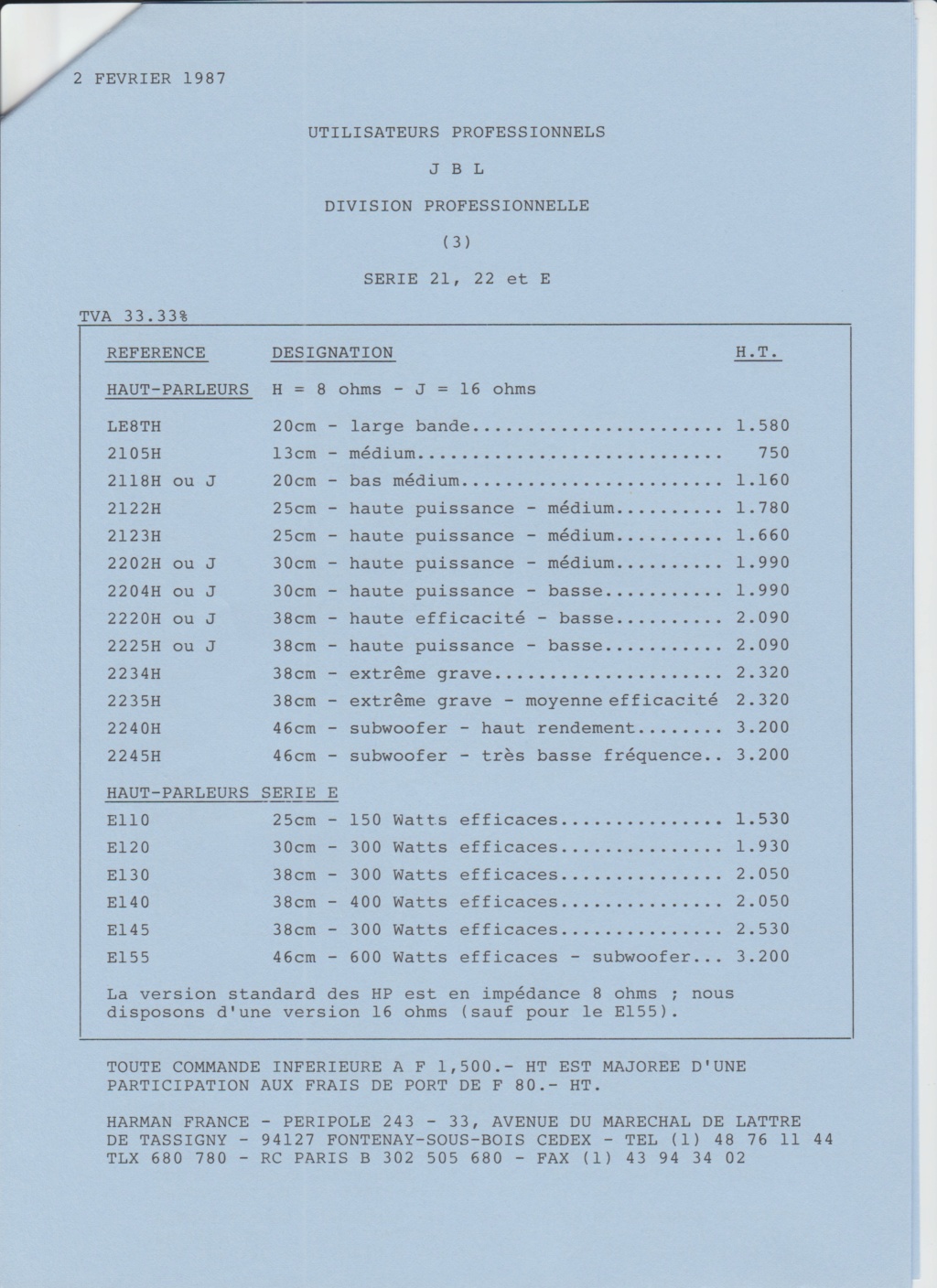Tarif neuf du vintage pour donner une idée (gamme HIFI et pro de la fin des années 70 au début des années 2000) Numzo737