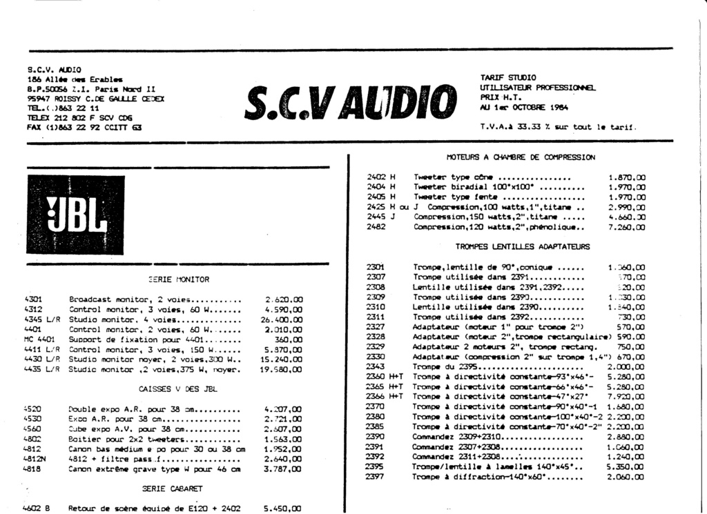 Tarif neuf du vintage pour donner une idée (gamme HIFI et pro de la fin des années 70 au début des années 2000) Numzo780