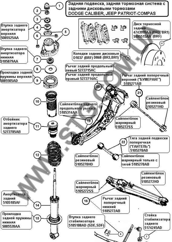 Коды элементов подвески. Оригинал. Calibe12