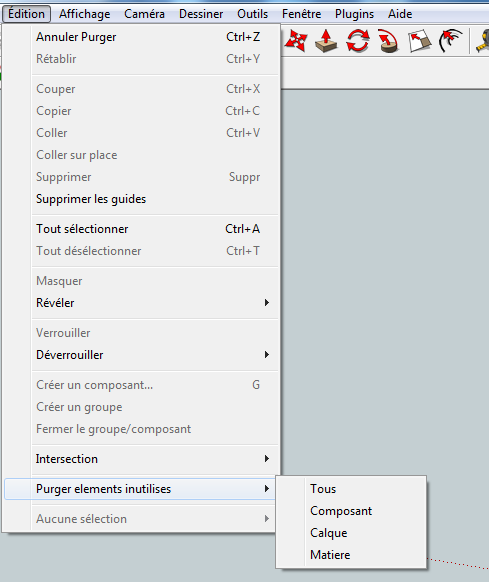 Peut-on reduire le poid d'un fichier sur sketchup? Purge10