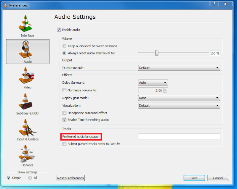 Defaulting audio tracks Defaul10