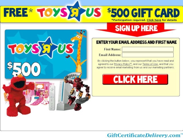 $500 Toys“Я”Us Gift Card Toy12