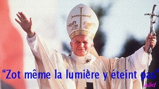 Beaux souvenirs "1er mai 1989 le peuple Réunionnais accueillait le bientôt bienheureux Jean Paul II"  P410