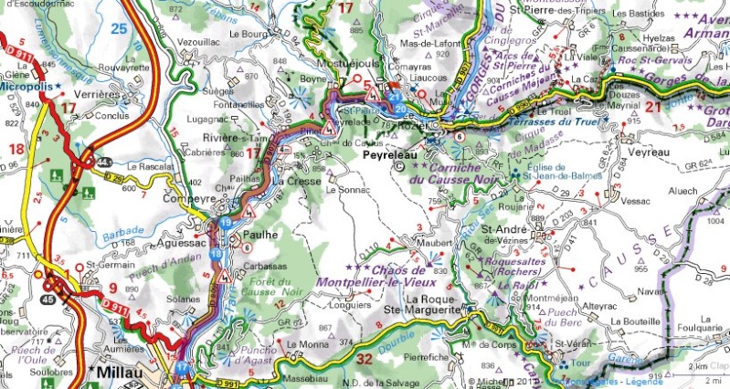 Gorges du Tarn,de la Dourbie,de la Jonte.... Carte110