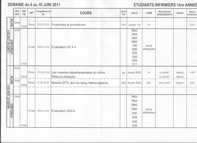 Semaine 23 Lundi11