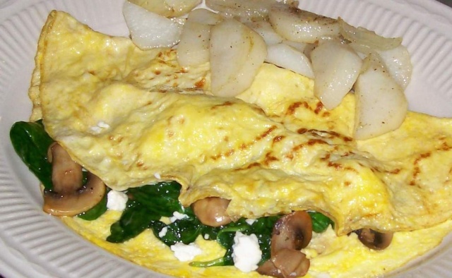 Omelette champignons, épinards et Feta Omelet12